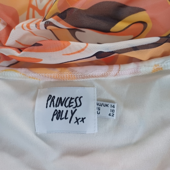 Princess Polly Vivianna Orange Print Mini Dress - Picture 8 of 9